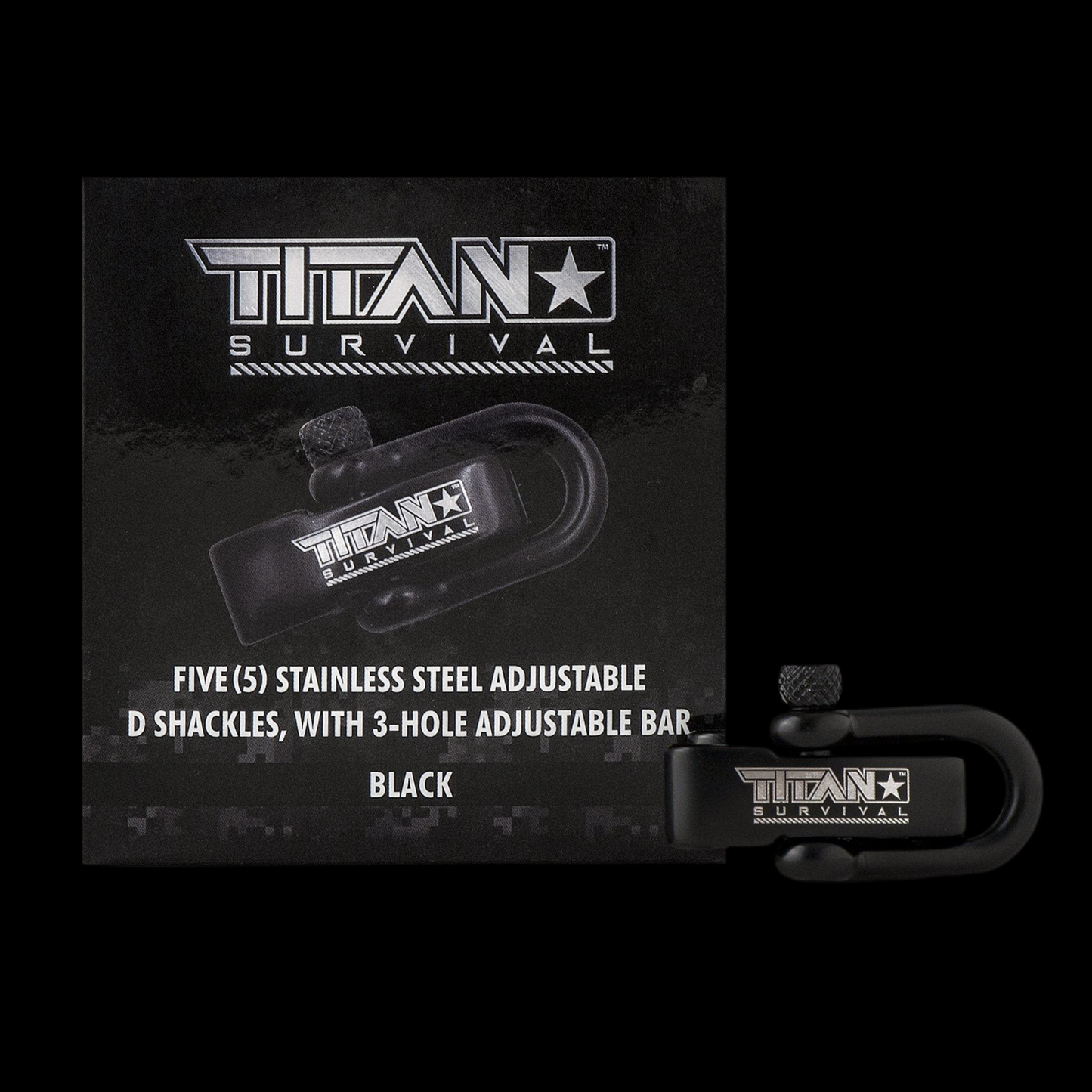 TITAN® Stainless Steel D-Shackles | 5-Pack | Tactical Hardware