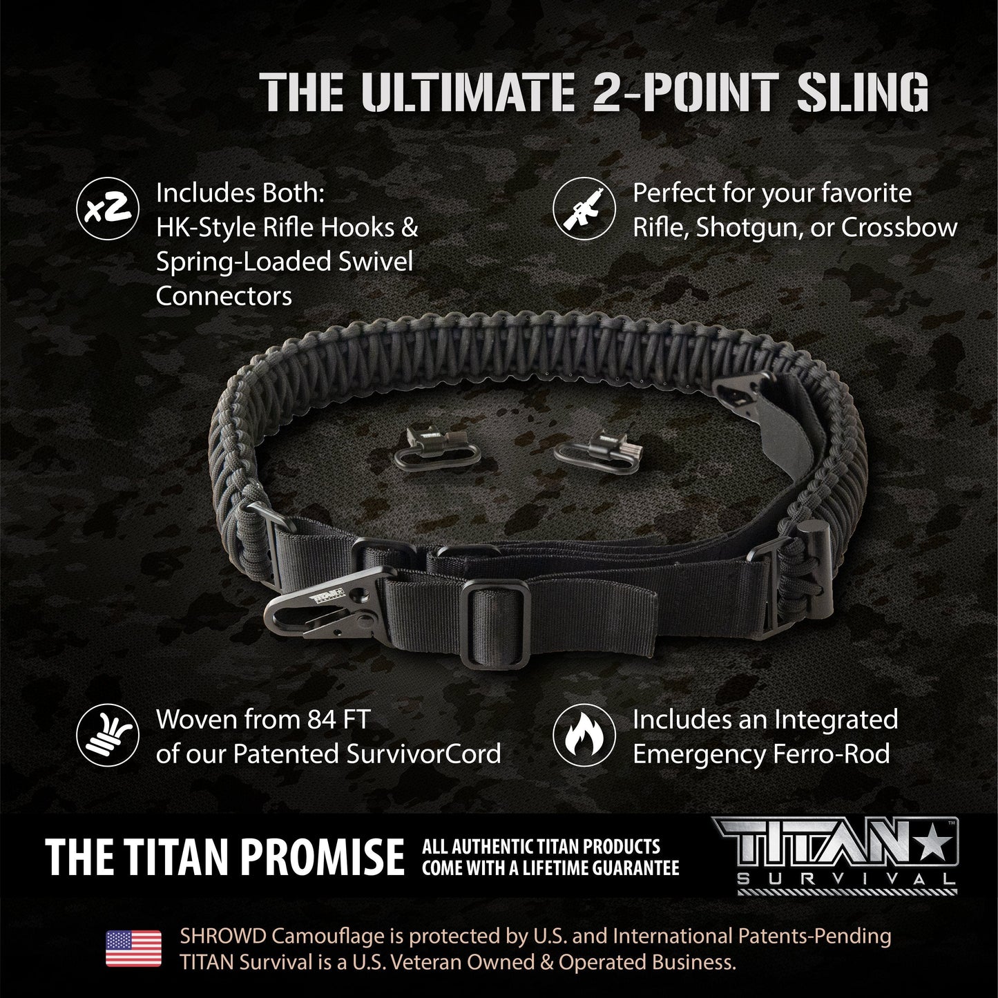 SurvivorCord® Weapon Sling | 2-Point Tactical Fire-Ready System