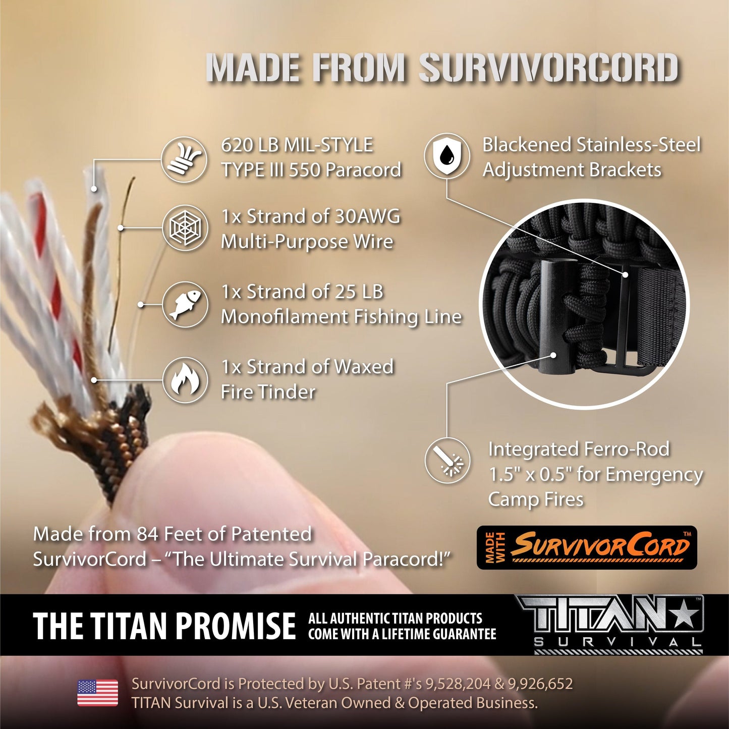 SurvivorCord® Weapon Sling | 2-Point Tactical Fire-Ready System