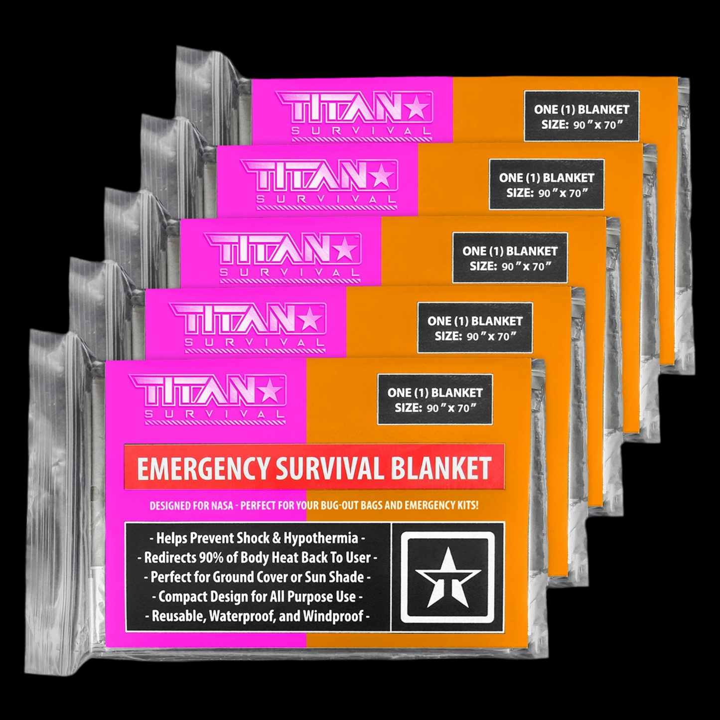 XL Mylar Emergency Survival Blankets | 70” x 90” | Signal or Camo