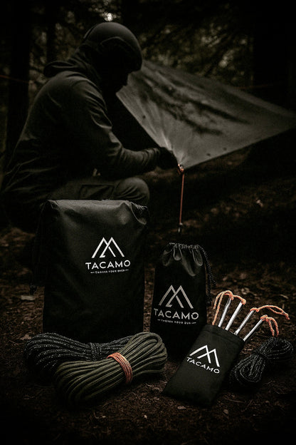 TACAMO Shelter Tarp | Bushcraft Reflective Survival Cover | 8x8 FT