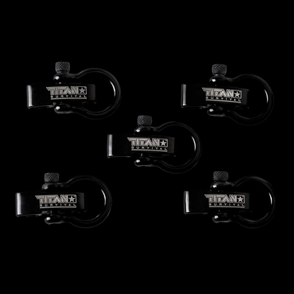 Stainless Steel Bow Shackles, 5-Pack | BLACK
