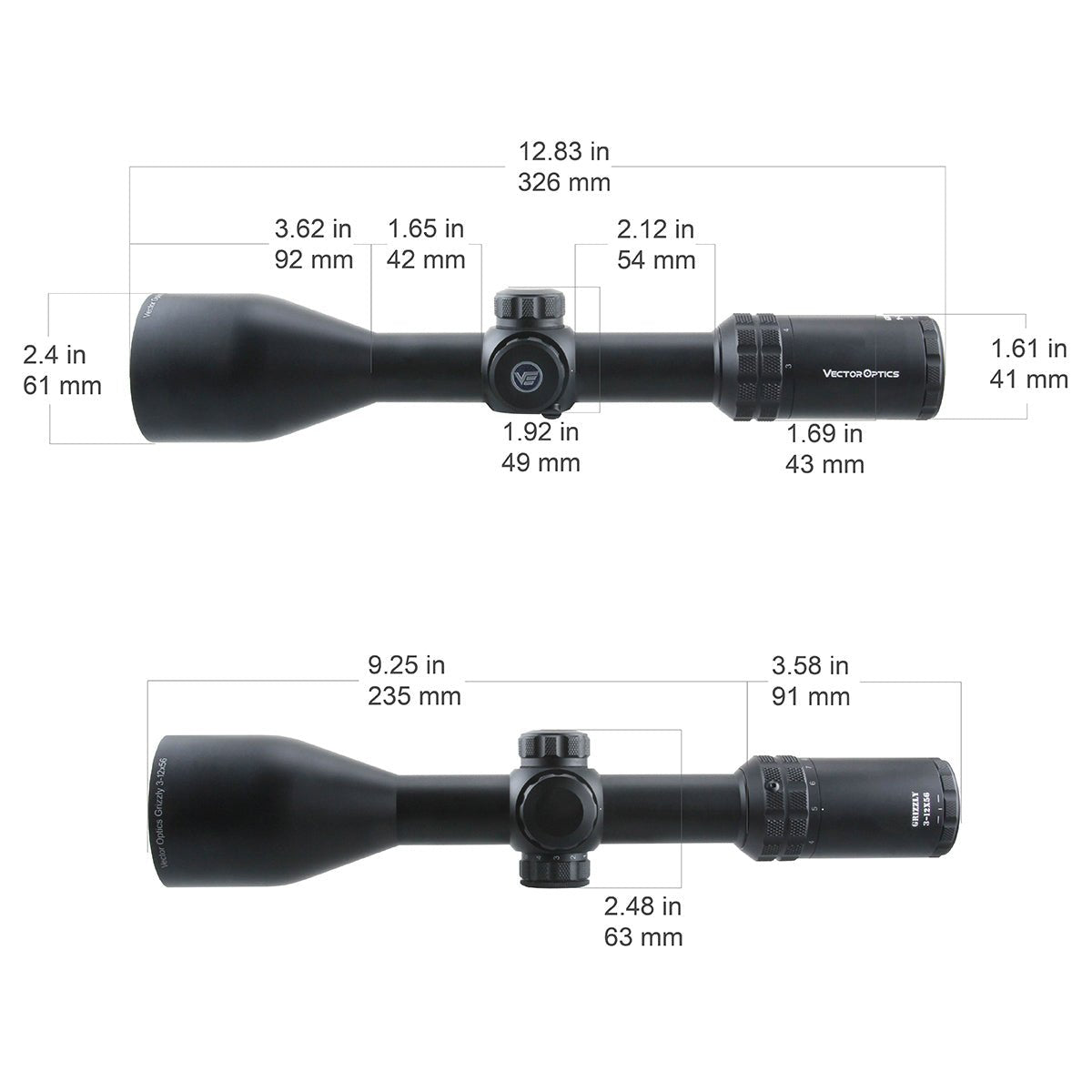 Grizzly 3-12x56 Pro Fiber Hunting - Vector Optics Online Store
