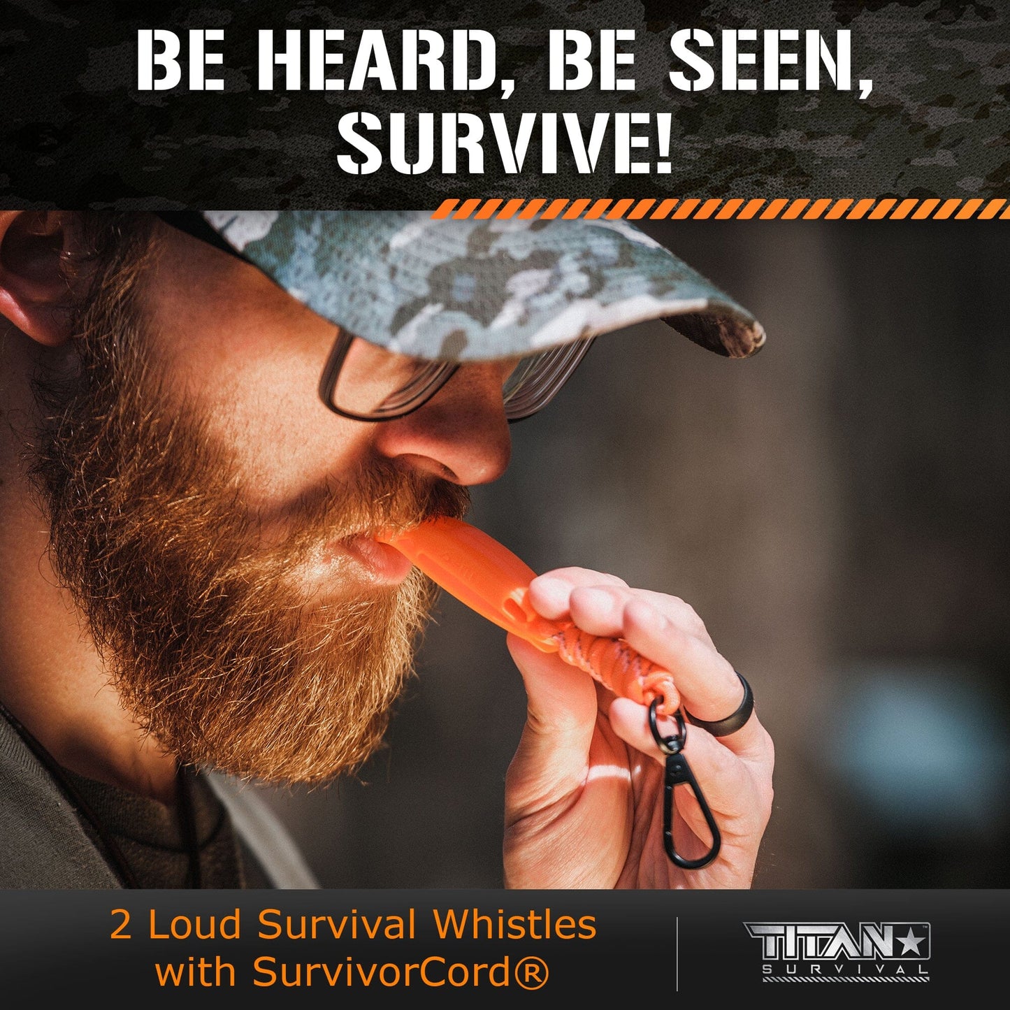 Emergency Whistles | 2-Pack Survival Signal Kit
