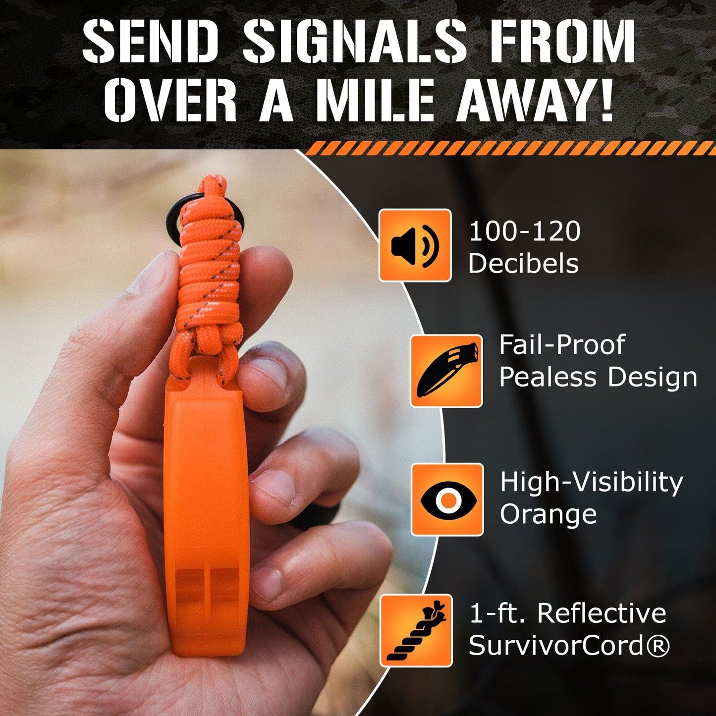 Emergency Whistles | 2-Pack Survival Signal Kit