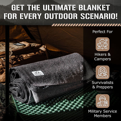 TACAMO® Military-Style Wool Blanket | 80% Recycled Wool | Tactical Thermal Gear
