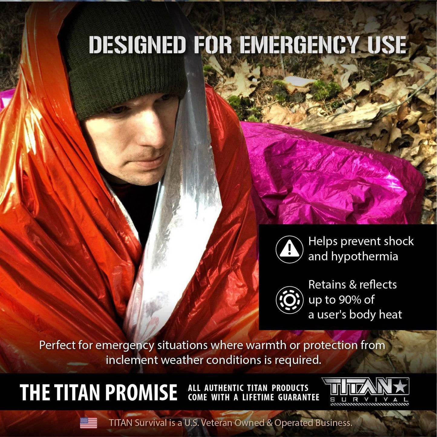 XL Mylar Emergency Survival Blankets | 70” x 90” | Signal or Camo