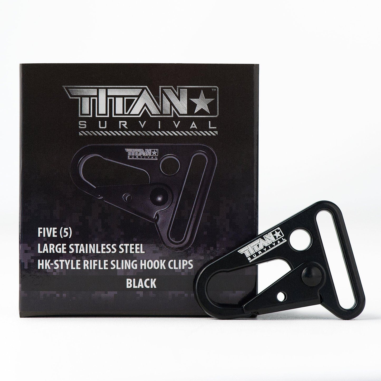 HK-Style Tactical Snap Hooks | 5-Pack Utility Attachment Clips