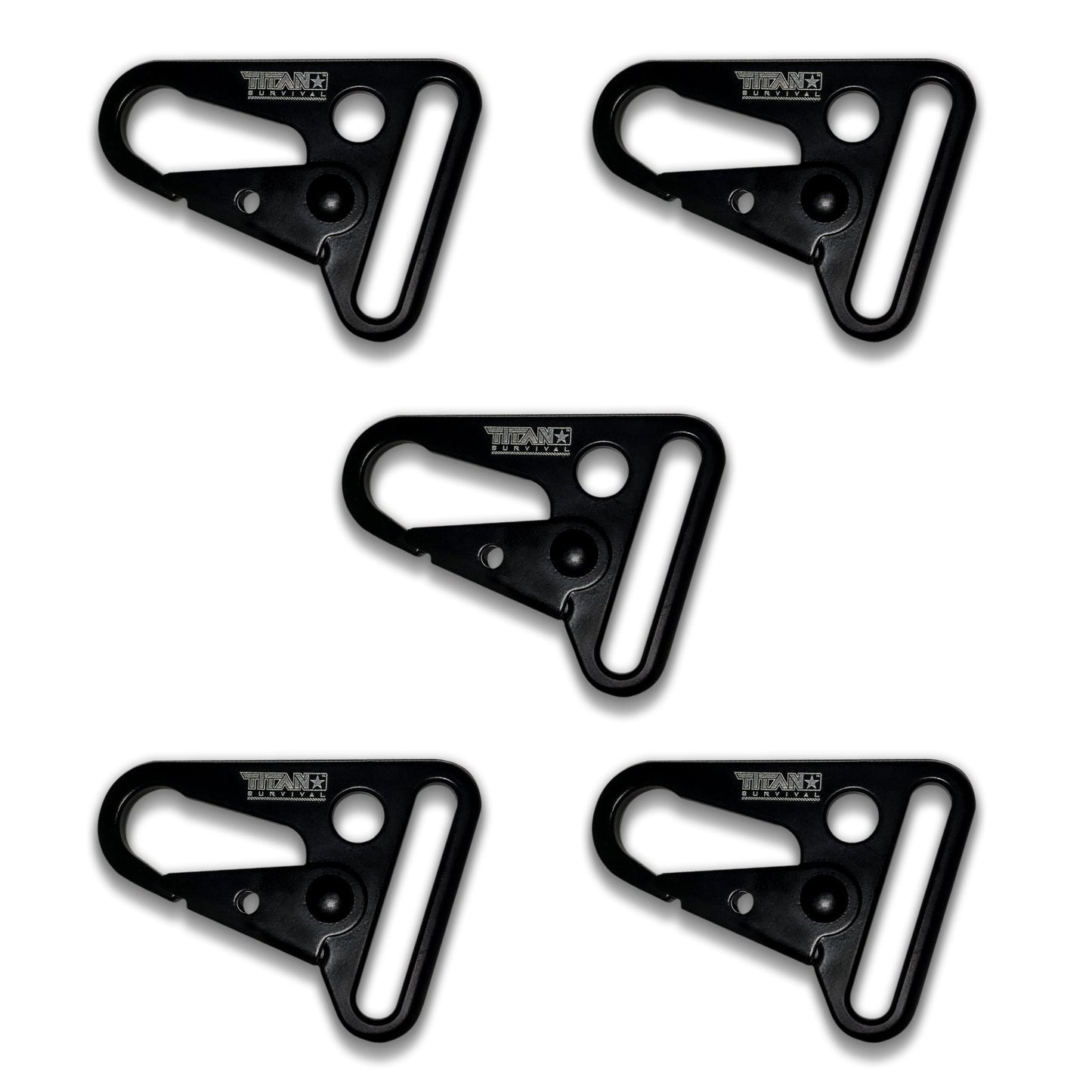 HK-Style Tactical Snap Hooks | 5-Pack Utility Attachment Clips