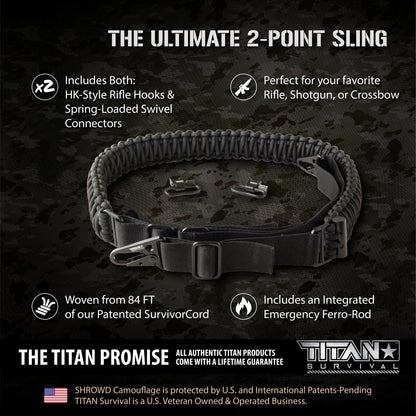 SurvivorCord® Weapon Sling | 2-Point Tactical Fire-Ready System