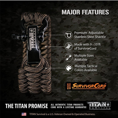 SurvivorCord® Tactical Paracord Bracelet | Trilobite Weave | MIL-SPEC Cordage