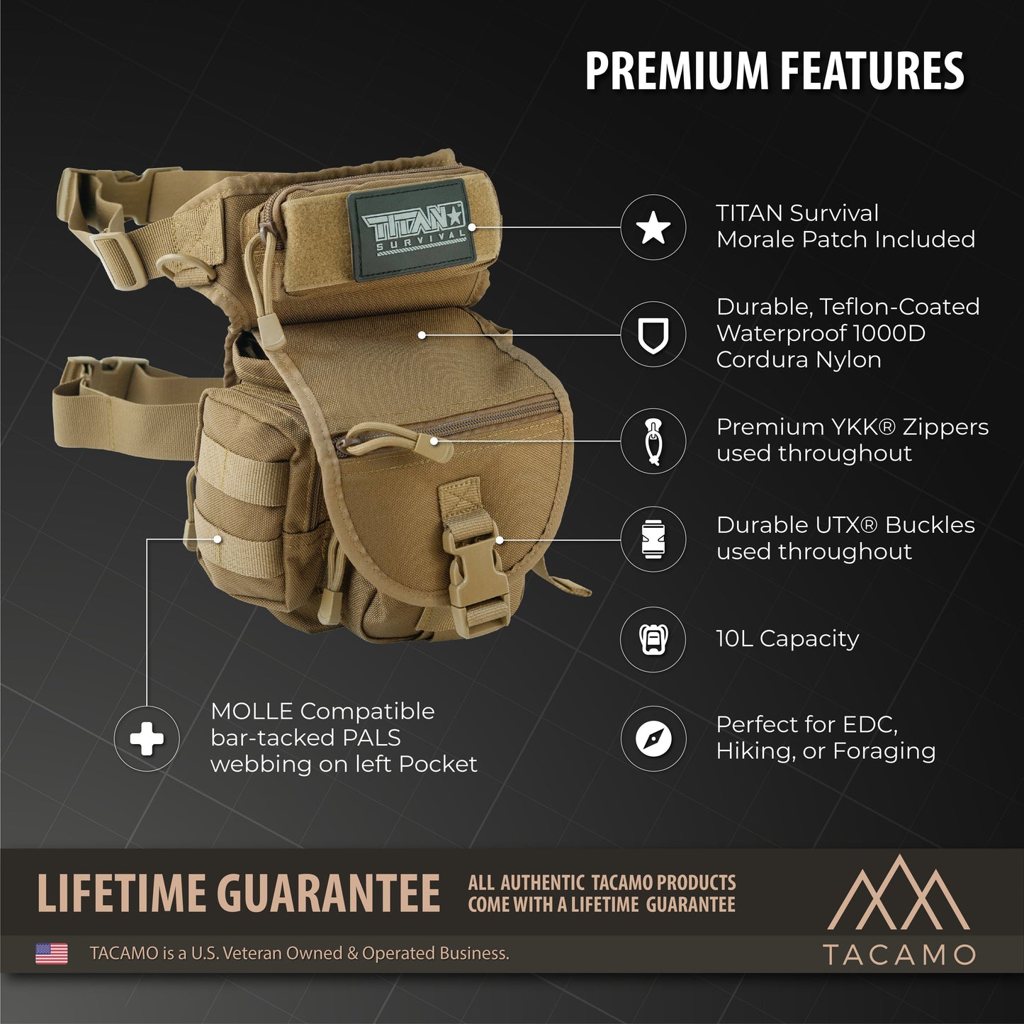 TACAMO HB10 | 10L Tactical Drop Leg Bag