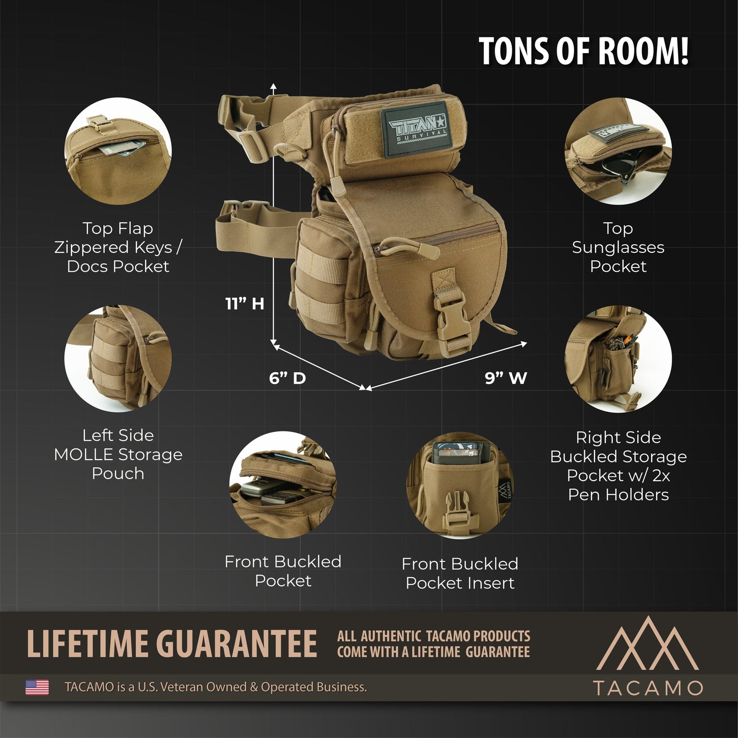TACAMO HB10 | 10L Tactical Drop Leg Bag
