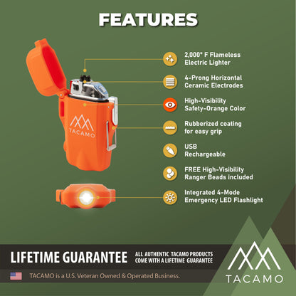 TACAMO H2 | Rechargeable Electric Arc Lighter | Dual Plasma + LED