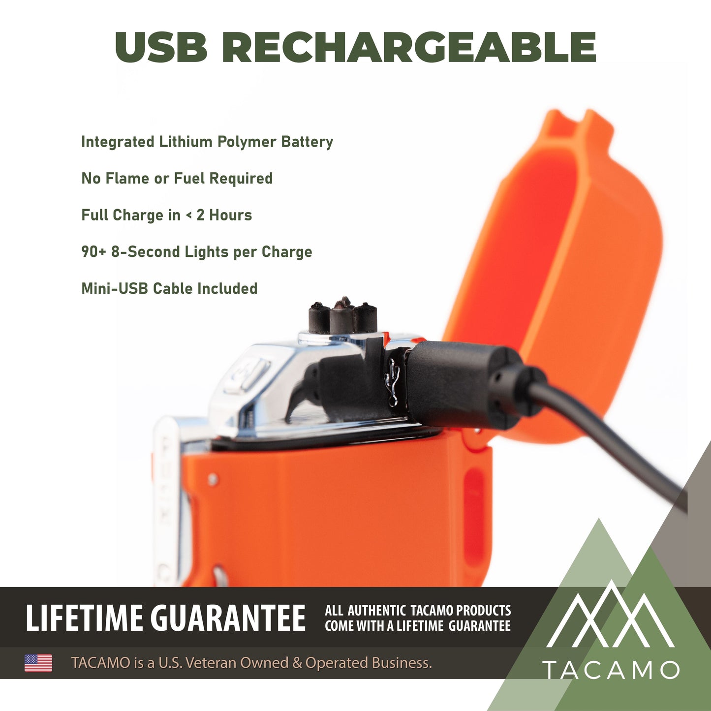 TACAMO H2 | Rechargeable Electric Arc Lighter | Dual Plasma + LED